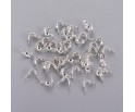 ŁAPACZKI DO LINKI KOŃCÓWKI ZACISKOWE ZACISKI DO BIŻUTERII METAL 50szt JASNE
