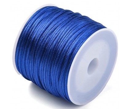 Sznurek Jubilerski Satynowy Nylonowy 1mm 30m Niebieski Szpula