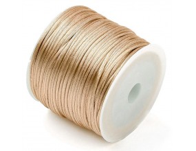 Sznurek Jubilerski Satynowy Nylonowy 1mm 30m Brąz Jasny Szpula