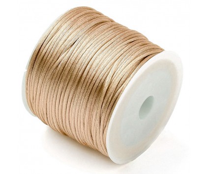 Sznurek Jubilerski Satynowy Nylonowy 1mm 30m Brąz Jasny Szpula