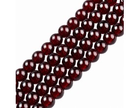 KORALIKI SZKLANE CRACKLE "SPĘKANE" BORDOWE KULKI DO RÓŻAŃCA 6mm 50szt