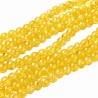 KORALIKI SZKLANE CRACKLE "SPĘKANE" ŻÓŁTE CIEMNE KULKI DO RÓŻAŃCA 6mm 50szt