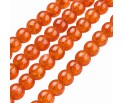 KORALIKI SZKLANE CRACKLE "SPĘKANE" POMARAŃCZOWE KULKI DO RÓŻAŃCA 6mm 50szt