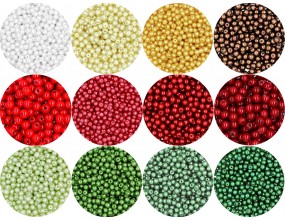 Koraliki Szklane Perły Perełki 4mm Świąteczne Kolory 12x50 Zestaw 600szt