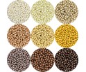 Koraliki Szklane Perły Perełki 4mm Beż Brąz Złoty 9x50 Zestaw 450szt