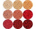 Koraliki Szklane Perły Perełki 4mm Pomarańczowo Czerwony 9x50 Zestaw 450szt