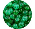 KORALIKI SZKLANE CRACKLE "SPĘKANE" KULE ZIELONE CIEMNE 8mm 50szt