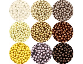 KORALIKI MROŻONE SZNUR 8mm SZKLANE 52szt mleczne