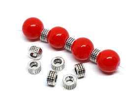 DROBNE PRZEKŁADKI DO KORALIKÓW W KRATKĘ METAL 5/3mm KORALIK OZDOBNY 100szt