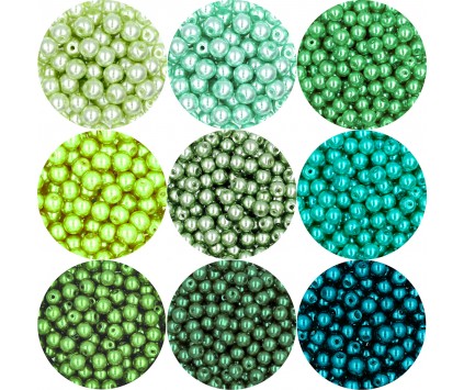 KORALIKI MROŻONE SZNUR 8mm SZKLANE 52szt mleczne