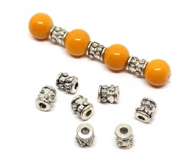 PRZEKŁADKI DO KORALIKÓW RURKI KROPKI 6/6mm METAL KORALIK OZDOBNY 100szt