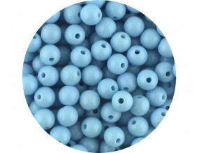 Koraliki Gładkie Klasyczne w Kształcie Kulki 8mm 100szt Akryl NIEBIESKIE