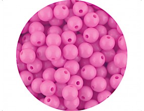 Koraliki Gładkie Klasyczne w Kształcie Kulki 8mm 100szt Akryl ROŻOWE