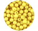 Koraliki Gładkie Klasyczne w Kształcie Kulki 8mm 50szt Akryl Żółte