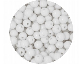 Koraliki Gładkie Klasyczne w Kształcie Kulki 8mm 50szt Akryl Białe