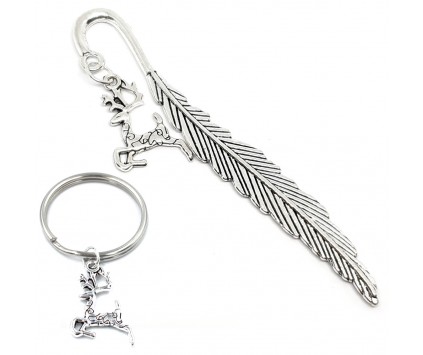 Zakładka do Zeszytu Książki Mini Renifer + Brelok Zestaw Komplet Świąteczny