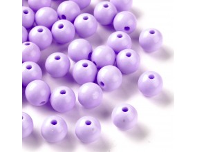 Koraliki Gładkie Klasyczne w Kształcie Kulki 10mm 20szt Akryl Fiolet Jasny