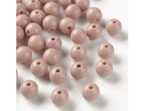 Koraliki Gładkie Klasyczne w Kształcie Kulki 10mm 20szt Akryl Beżowe