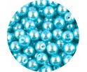KORALIKI SZKLANE PERŁY PEREŁKI PERŁA KULKI 8mm BŁĘKITNE 50szt