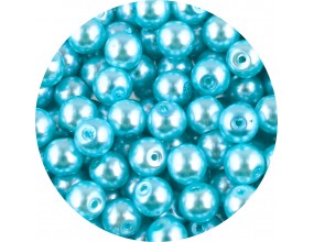 KORALIKI SZKLANE PERŁY PEREŁKI PERŁA KULKI 8mm BŁĘKITNE 50szt