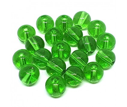 Koraliki Szklane Zielone Przezroczyste Kulki 8mm Transparentne 20szt