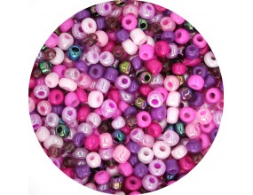 Mix Koraliki Szklane Drobne Seeds Sutasz 2mm Fioletowo Różowe 30g