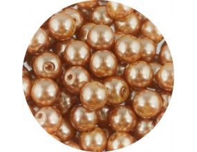 KORALIKI SZKLANE PERŁY PEREŁKI PERŁA KULKI 8mm BEŻOWE 50szt