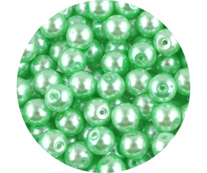 KORALIKI SZKLANE PERŁY PEREŁKI PERŁA KULKI 8mm MIĘTOWE 50szt