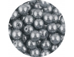 KORALIKI SZKLANE PERŁY PEREŁKI PERŁA KULKI 8mm SZARE CIEMNE 50szt