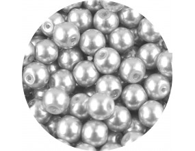 KORALIKI SZKLANE PERŁY PEREŁKI PERŁA KULKI 8mm SZARE JASNE 50szt