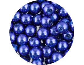 KORALIKI SZKLANE PERŁY PEREŁKI PERŁA KULKI 8mm KOBALTOWE 50szt