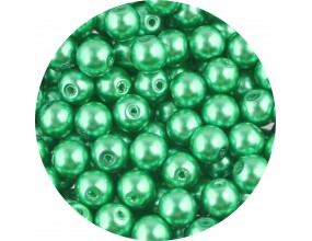 KORALIKI SZKLANE PERŁY PEREŁKI PERŁA KULKI 8mm ZIELONE 50szt