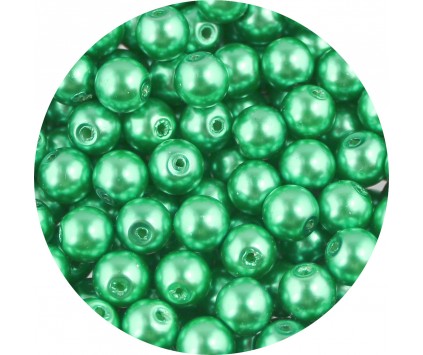 KORALIKI SZKLANE PERŁY PEREŁKI PERŁA KULKI 8mm ZIELONE 50szt