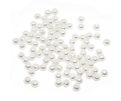 Koraliki Akrylowe Perły 4mm Okrągłe Kuleczki Perełki Białe 100szt