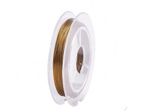 LINKA JUBILERSKA STALOWA POWLEKANA CIEMNO ZŁOTA 0,38mm 10m SZPULA