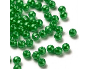 Koraliki Akrylowe Perły 4mm Okrągłe Kuleczki Perełki Zielone 50szt