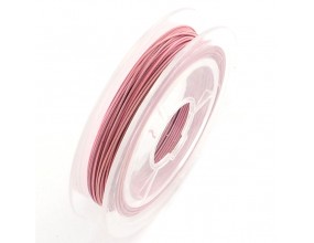 LINKA JUBILERSKA STALOWA POWLEKANA RÓŻOWA 0,38mm 10m SZPULA