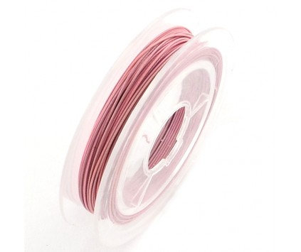 LINKA JUBILERSKA STALOWA POWLEKANA RÓŻOWA 0,38mm 10m SZPULA
