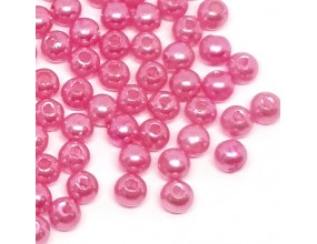 Koraliki Akrylowe Perły 4mm Okrągłe Kuleczki Perełki Różowe 50szt