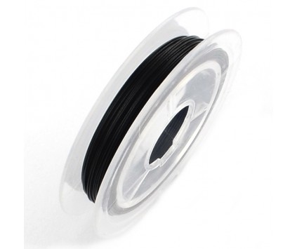 LINKA JUBILERSKA STALOWA POWLEKANA CZARNA 0,38mm 10m SZPULA