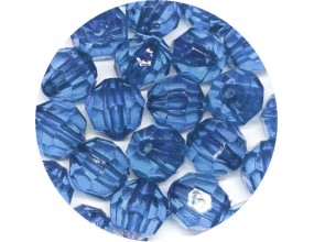 KORALIKI AKRYLOWE SZLIFOWANE KULE TRANSPARENTNE 8mm NIEBIESKIE CIEMNE 50szt