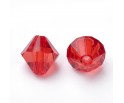 KORALIKI AKRYLOWE DIAMENCIKI SZLIFOWANE CZERWONE 6mm 50szt
