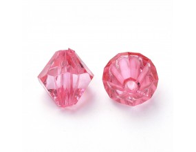 KORALIKI AKRYLOWE DIAMENCIKI SZLIFOWANE RÓŻOWE ŁOSOSIOWE 6mm 50szt