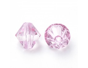 KORALIKI AKRYLOWE DIAMENCIKI SZLIFOWANE RÓŻOWE JASNE 6mm 50szt