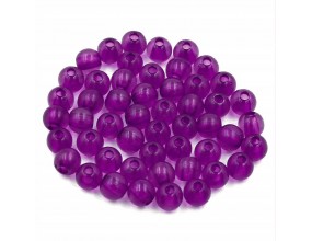 Koraliki kuleczki akrylowe 6mm śliwkowe 60szt