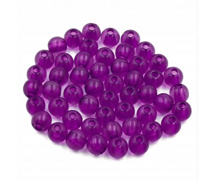 Koraliki kuleczki akrylowe 6mm śliwkowe 60szt