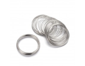 BAZA BRANSOLETY DRUT PAMIĘCIOWY na Rękę 55mm 20szt Metalowy Platynowy