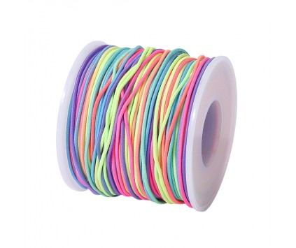 GUMKA KOLOROWA ROZCIĄGLIWA TĘCZOWA 1mm MULTIKOLOR szpulka 50 METRÓW