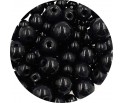 Koraliki perły 4-8mm perełki szklane woskowane mix 200szt czarne