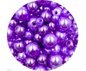 Koraliki perły 4-8mm perełki szklane woskowane mix 200szt fioletowe